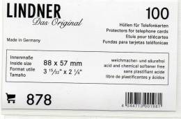 Telefonkarten Hüllen 100-Box Neu 9€ Zum Schutz/Sortieren Telefon-Karten TC # 878 LINDNER 88x57 Mm For Telecards Of World - Vírgenes