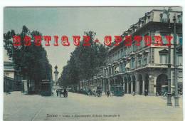 ITALIA - TORINO - Treno - Corso E Monumento Vittorio Emanuele II - Italie Turin - Tram Tramway - Dos Scanné - Trasporti