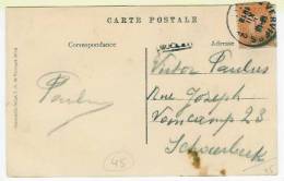 Griffe HOCKAI Sur Cp De Verviers 1913 Vers Schaerbeek   Cfr Scan Tp - Langstempel