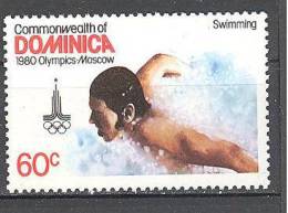 Dominique: Yvert N°644**; MNH; Natation; LIQUIDATION!!! A PROFITER!!! - Dominique (1978-...)