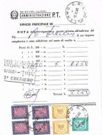 1083- Italia Storia Postale  17.12.85 - Mod. 32-O  AMMINISTRAZIONE P.T. Affrancato Con 4 Valori Segnat£.500+2x£.100+£.50 - Taxe