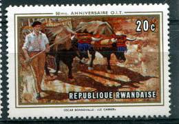 Rwanda 1969 - YT 330* -  50ème Anniversaire De L'O.I.T. - Attelage De Boeufs - Neufs