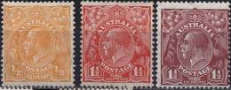 AUSTRALIA  - GEORGE  V -  ½  - 1½ - 1½  D - Perf. 13½ : 12½  - Wz.6 - MLH - 1932-36 - Nuevos