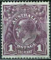 AUSTRALIA  - GEORGE  V -  ½ (dam)  - 1 D - Perf. K 14  - Wz.3 - VIOLET - 1922 - Ungebraucht