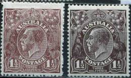 AUSTRALIA  - GEORGE  V  - Perf. 14  - Wz.5 - A + B - 1919 - Mint Stamps