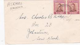 New Zealand 1938 Air Mail Cover Sent To USA - Posta Aerea