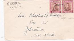 New Zealand 1938 Air Mail Cover Sent To USA - Corréo Aéreo