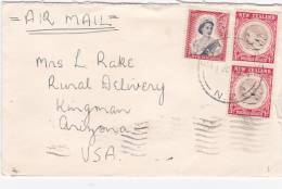 New Zealand 1955 Air Mail Cover Sent To USA - Airmail