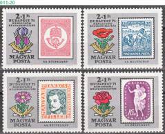 HUNGARY, 1971, 1st Hungarian Postage Stamps, Philatelic Exhibition, Stamp On Stamp, Flower, Sc/Mi B289-B292 / 2684A-87A - Neufs