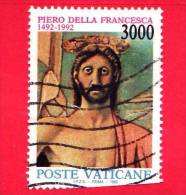 VATICANO - 1992 - Usato - 5º Centenario Della Morte Di Piero Della Francesca - 3000 L. • Resurrezione, Particolare - Used Stamps