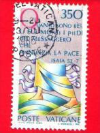 VATICANO - 1986 - Usato - Anno Internazionale Della Pace - 350 L. • Scritta Biblica: Isaia 52-7 - Usados