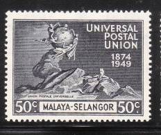 Malaya Selangor 1949 UPU Issue Omnibus 50c Mint Hinged - Selangor