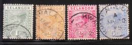 Malaya Selangor 1891-95 Tiger Set Used - Selangor