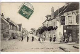 Carte Postale Ancienne Saint Nom La Bretèche - La Grande Rue - Café Restaurant, Bureau De Tabac - St. Nom La Breteche