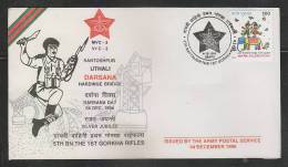 India  1996  5th Battalion The 1st Gorkha Rifles  Coat Of Arms...Cover #  46538  Indien Inde India - Covers & Documents