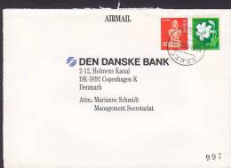 Japan Airmail TOKYO 1990 Cover Brief To DEN DANSKE BANK Denmark - Luftpost