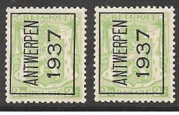 320 2X Antwerpen 1937  ** - Typografisch 1936-51 (Klein Staatswapen)