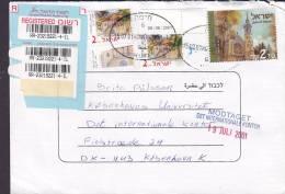 Israel Registered Einschreiben Recommandé HAIFA 2001 Cover Brief To Denmark - Cartas & Documentos