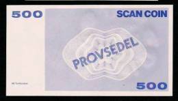 Test Note "SCANCOIN - AB TUMBA", 500 Units, Beids. Druck, RRRRR, UNC, Provsedel 150 X 82 Mm, Typ A - Schweden