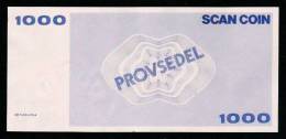 Test Note "SCANCOIN - AB TUMBA", 1000 Units, Beids. Druck, RRRRR, UNC, Provsedel 180 X 83 Mm, Typ A - Schweden