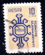 TURKEY 1979 Official - 10l. - Blue And Buff   FU - Timbres De Service