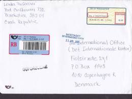 Czech Republic Registered Einschreiben Recommandé PRACHATICE 2003 Cover To Denmark DOPORUCENE - Cartas & Documentos