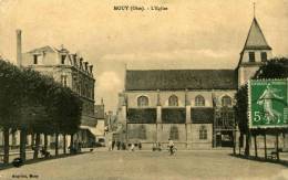 Mouy L’ Eglise Angelini 1913 Carte Animée Cycliste Enfants - Mouy