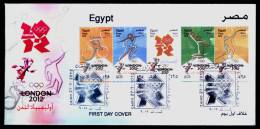 EGYPT / 2012 / OLYMPIC GAMES - LONDON 2012 / CYCLING ; FENCING ; HANDBALL & FOOTBALL / VF - Brieven En Documenten