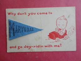 Maryville Mo  Felt  Pennant  Crease 1920 Cancel   Ref 911 - Other & Unclassified