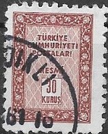 TURKEY 1960 Official - 30k. - Brown  FU - Timbres De Service