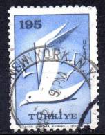 TURKEY 1959 Air. Birds - Gulls 195k. - Blue And Black    FU - Luchtpost