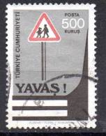 TURKEY 1977 Road Safety - 500k - Children Crossing Sign FU - Used Stamps