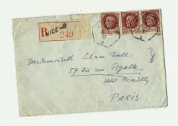 06 – NICE E - R.A.U. T.04  3.12.43/517 U. + Paire  LRI 1er Ech. – Tarif Du 5.1.1942 - Lettres & Documents