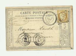 AUDE ( 10 ) – BIZECPI Ordinaire - Tarif à 15c. (15.1.1873/30.4.1878)N°5 9  -  15c. Cérès III° République (Emis. Du - Cartes Précurseurs