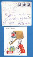 ENVELOPPE + CARTE POSTALE -- CACHET - NEW YORK, USA - 24.DEC.1963 - Storia Postale