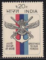 India MNH 1972, Greetings To Armed Forces, Militaria, - Ungebraucht