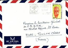 NOUVELLE CALEDONIE NOUMEA FLAMME SERVICE PHILATELIQUE NOUMEA R.P. O.P.T STAMP TIMBRE COQUILLAGE LETTRE AVION MARCOPHILIE - Storia Postale