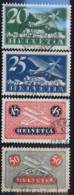 Suisse, 1923 Poste Aerienne YT 4, 5, 8, 9 -  Mi 213, 180, 183, 184 Obl / Gest / Vfu - Gebraucht