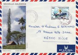 NOUVELLE CALEDONIE NOUMEA PAYSAGE DE CANALA STAMP TIMBRE POSTE AERIENNE POISSONS PECHE LETTRE PAR AVION MARCOPHILIE - Storia Postale