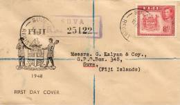 Fiji 1948 FDC Registered Cover - Fidji (...-1970)