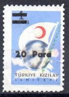 TURKEY 1956 Red Crescent - Surcharge 20pa. On 1k. - Mult MH - Charity Stamps