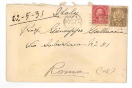 $3-2822 USA 1931 Cover TO Italy  ROMA PERFIN - Lettres & Documents