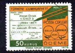 TURKEY 1975 Posts And Telecommunications - 50k - Postal Cheques FU - Used Stamps