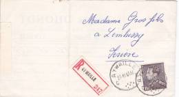 848A Op Aangetekende Brief Met Cirkelstempel AYWAILLE - 1936-51 Poortman