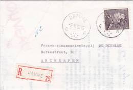 848A Op Aangetekende Brief Met Cirkelstempel DAMME - 1936-51 Poortman