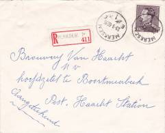 848A Op Aangetekende Brief Met Cirkelstempel MERKSEM - 1936-51 Poortman