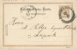 1897.AUSTRIAN OCCUPATION  STATIONARY CARD. JEZIERZANY / CZORTKOW --LEIPNIK. - Briefe U. Dokumente