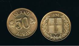 ISLANDIA - ICELAND -  50  Aurar  1974 Sc  KM17 - Iceland