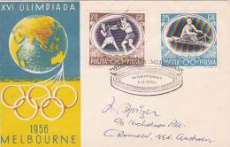 Poland 1956 Melbourne Olympic Games , Boxing, Cover Sent To Australia - Zomer 1956: Melbourne