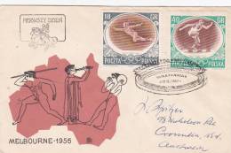 Poland 1956 Melbourne Olympic Games , Fencing, Cover Sent To Australia - Verano 1956: Melbourne
